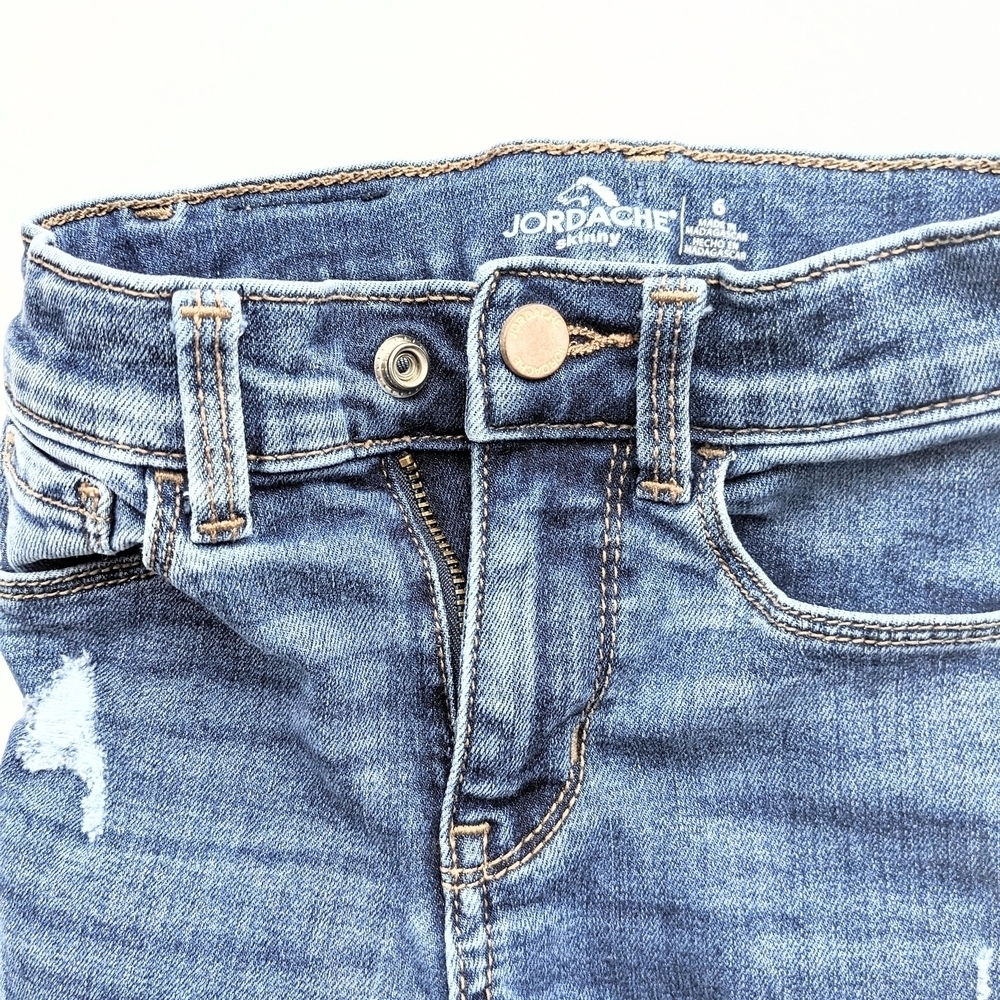 Girls Jordache High Rise Stylish Distressed Skinny Jeans - Picture 7 of 9